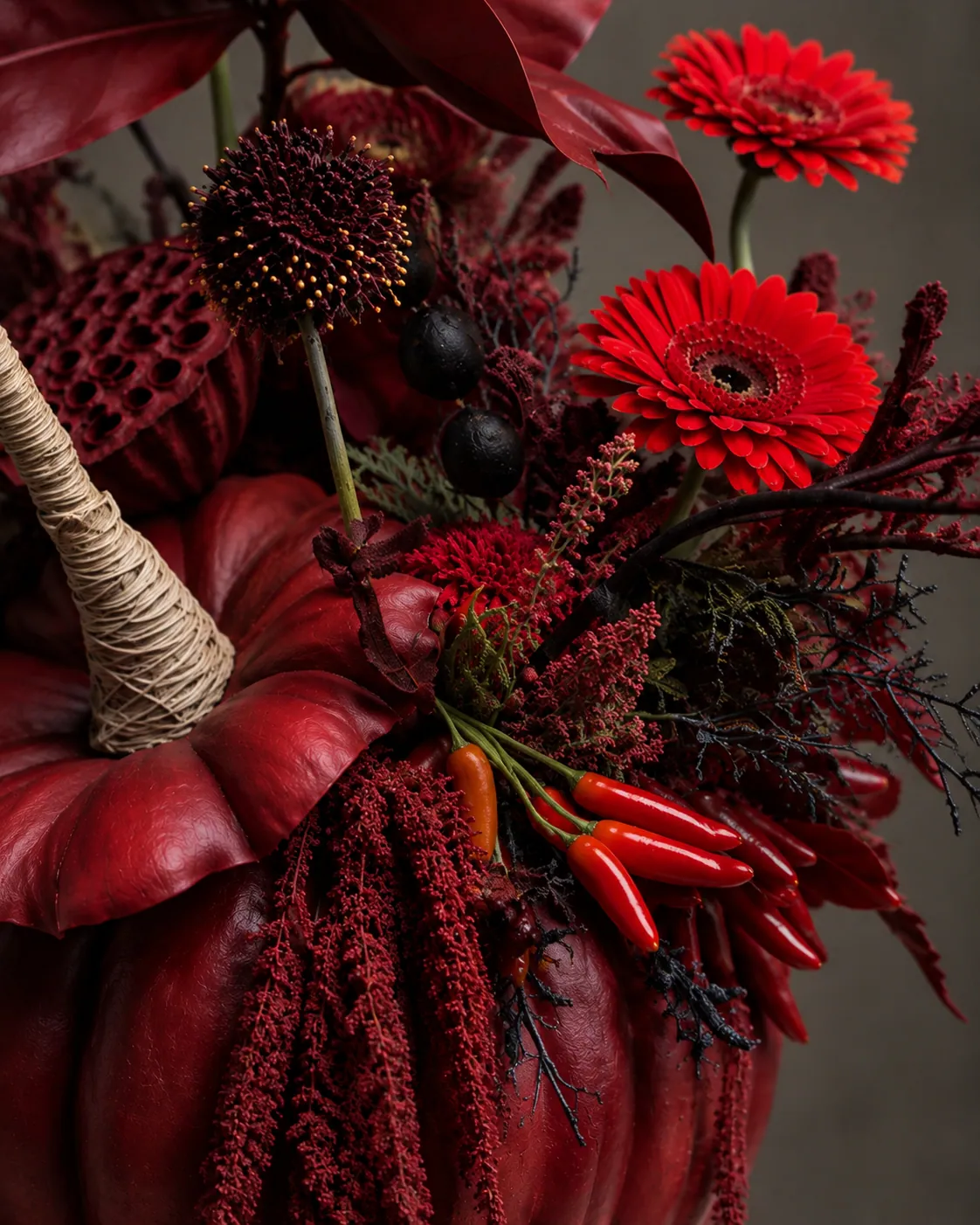 Bloody Mary floral arrangement by TB Creative