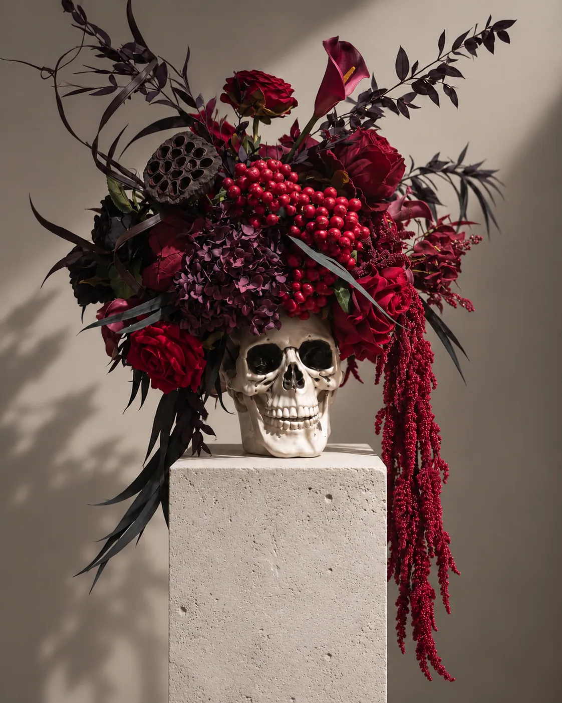 Skull de Fleur floral arrangement by TB Creative