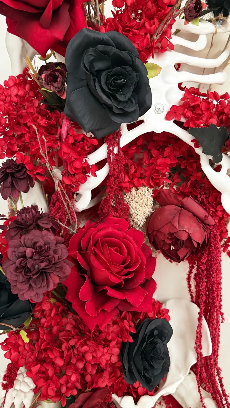 Crimson Skull floral arrangement by TB Creative
